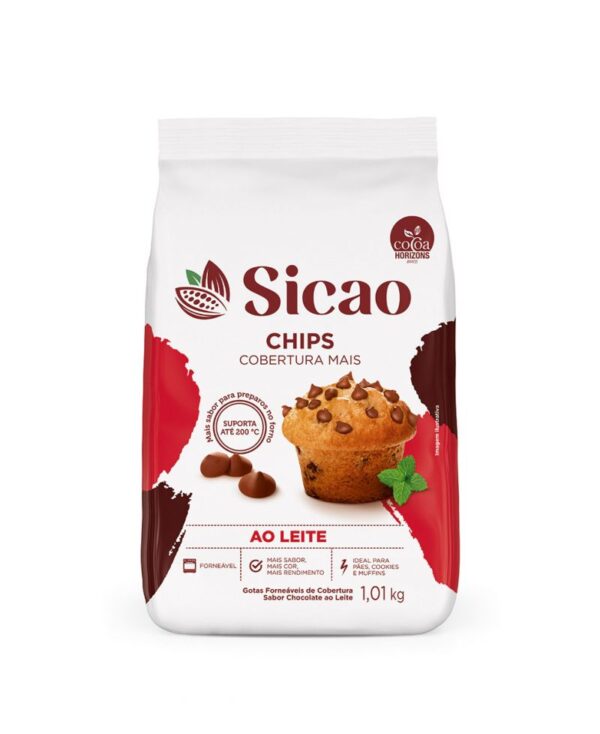 Chips Cobertura sabor chocolate ao leite Sicao 1,01KG REF.ILM-DR-0001242-B05