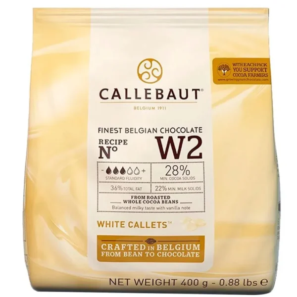 Chocolate Branco em Callets 28% 400G CALLEBAUT  REF. W2-BR-D94