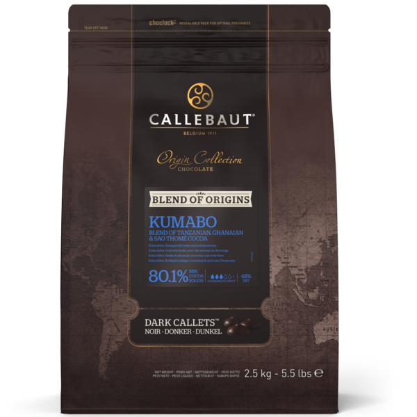 Chocolate em Callets Amargo Kumabo 80,1% Cacau CALLEBAUT 2,5kg REF. CHD-H8047KMBE5-U70