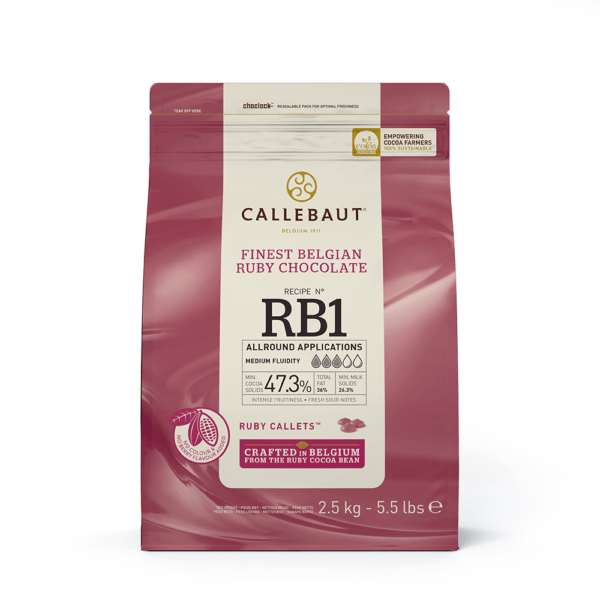 Chocolate em Callets Ruby CALLEBAUT 2,5Kg REF. CHR-R35RB1-2B-U75