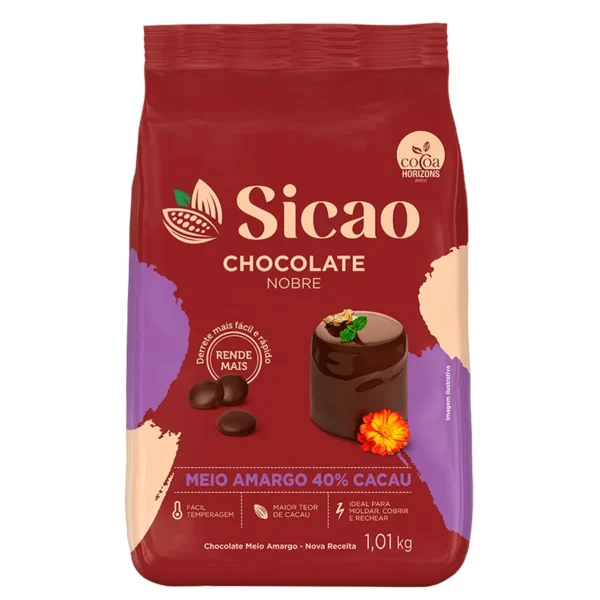 Chocolate Meio Amargo em Gotas SICAO 1,01kg REF. CRD-EZ-7075700-B05