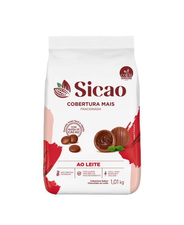 Cobertura sabor chocolate ao leite em Gotas Mais SICAO 1,01KG REF. ILM-EZ-0075500-B05