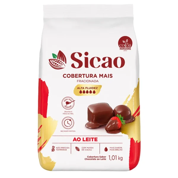 Cobertura sabor chocolate ao leite Sicao Facil Derretimento Alta Fluidez 1,01KG REF. ILM-EZ-0018860-B05