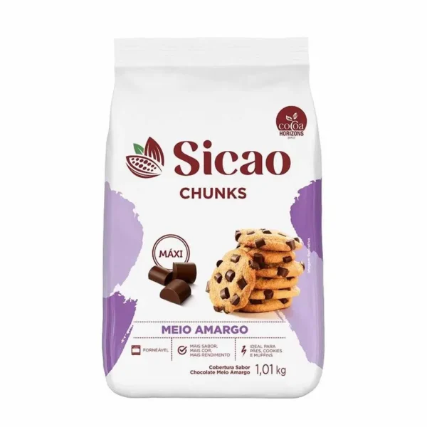 Forneável Cobertura Meio Amargo Chunks SICAO 1,01Kg REF.  ILD-CE-7080111-B05