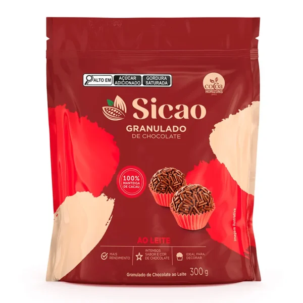 Granulado de chocolate ao leite Sicao 300G- CHM-VR-0019910-A99