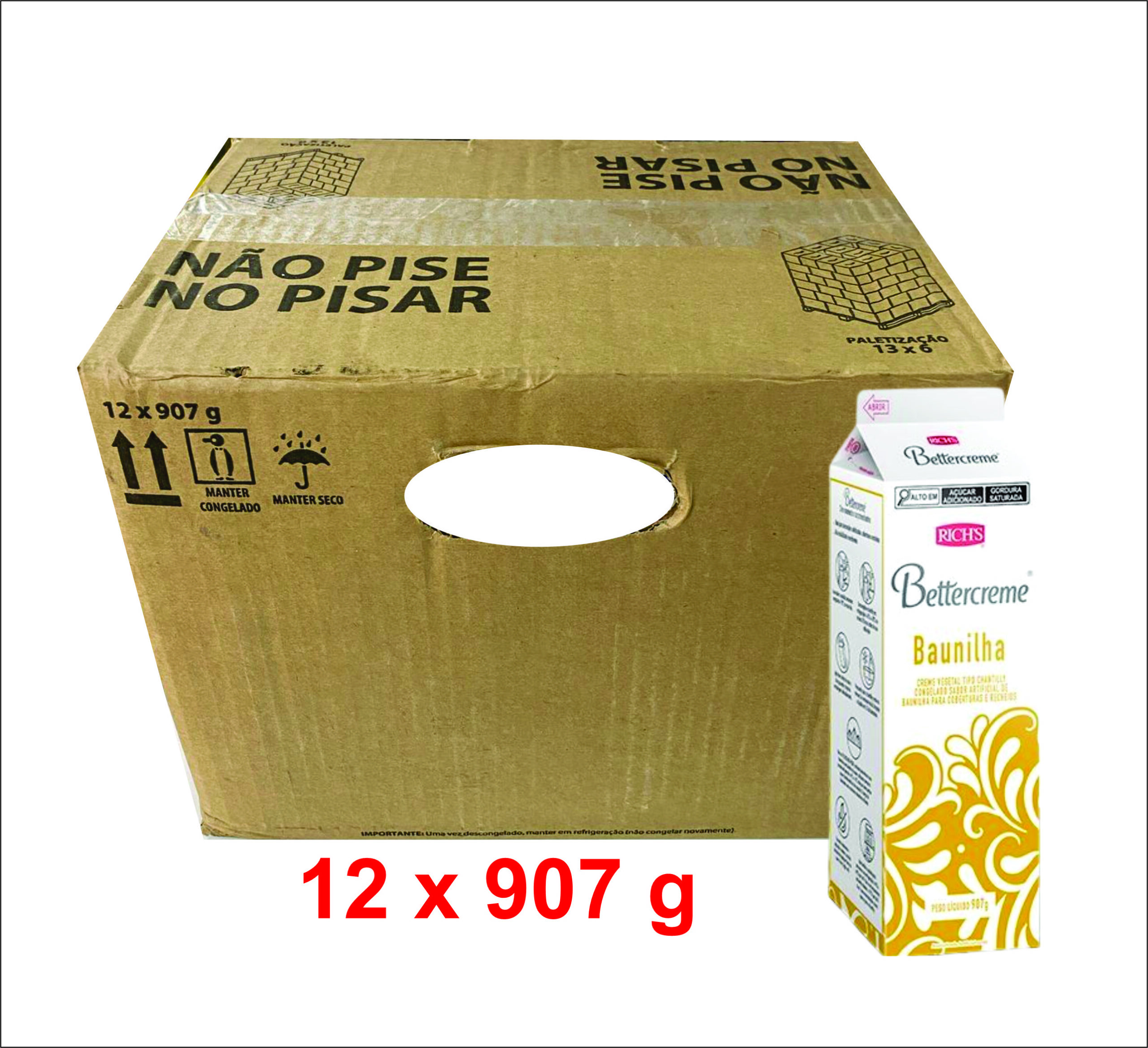 BETTERCREME BAUNILHA CX C/ 12X907G REF. 03528 RICHS