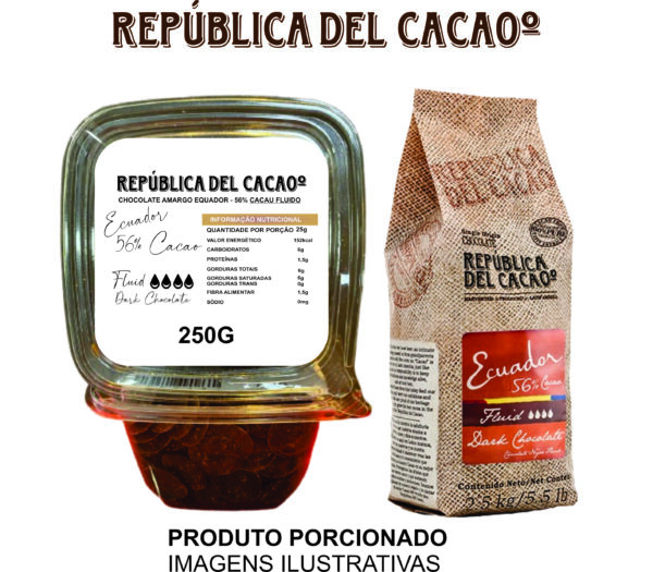 CHOCOLATE AMARGO FLUIDO 56% 250G - 19902003 - REPUBLICA DEL CACAO
