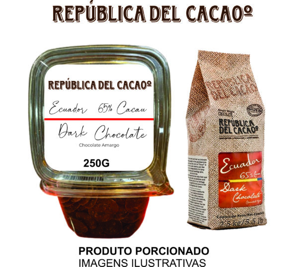 CHOCOLATE AMARGO 65% 250G  -  PORCIONADO 19902017 - REPUBLICA DEL CACAO