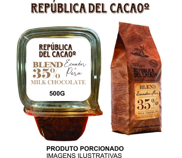 CHOCOLATE AO LEITE BLEND 35% 500G  - REPUBLICA DEL CACAO PORCIONADO - 199020206 - Imagem 2