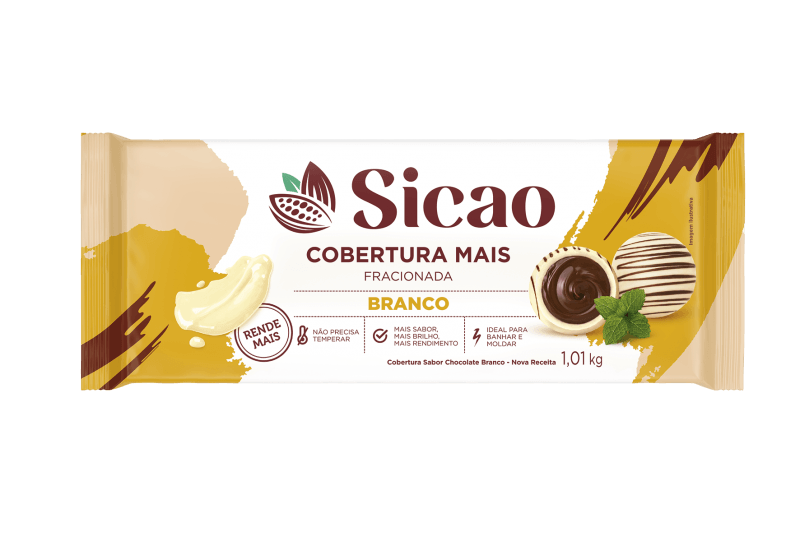 Cobertura Sabor Chocolate Branco Barra SICAO 1,01kg REF. ILW-BL-2016145-B94