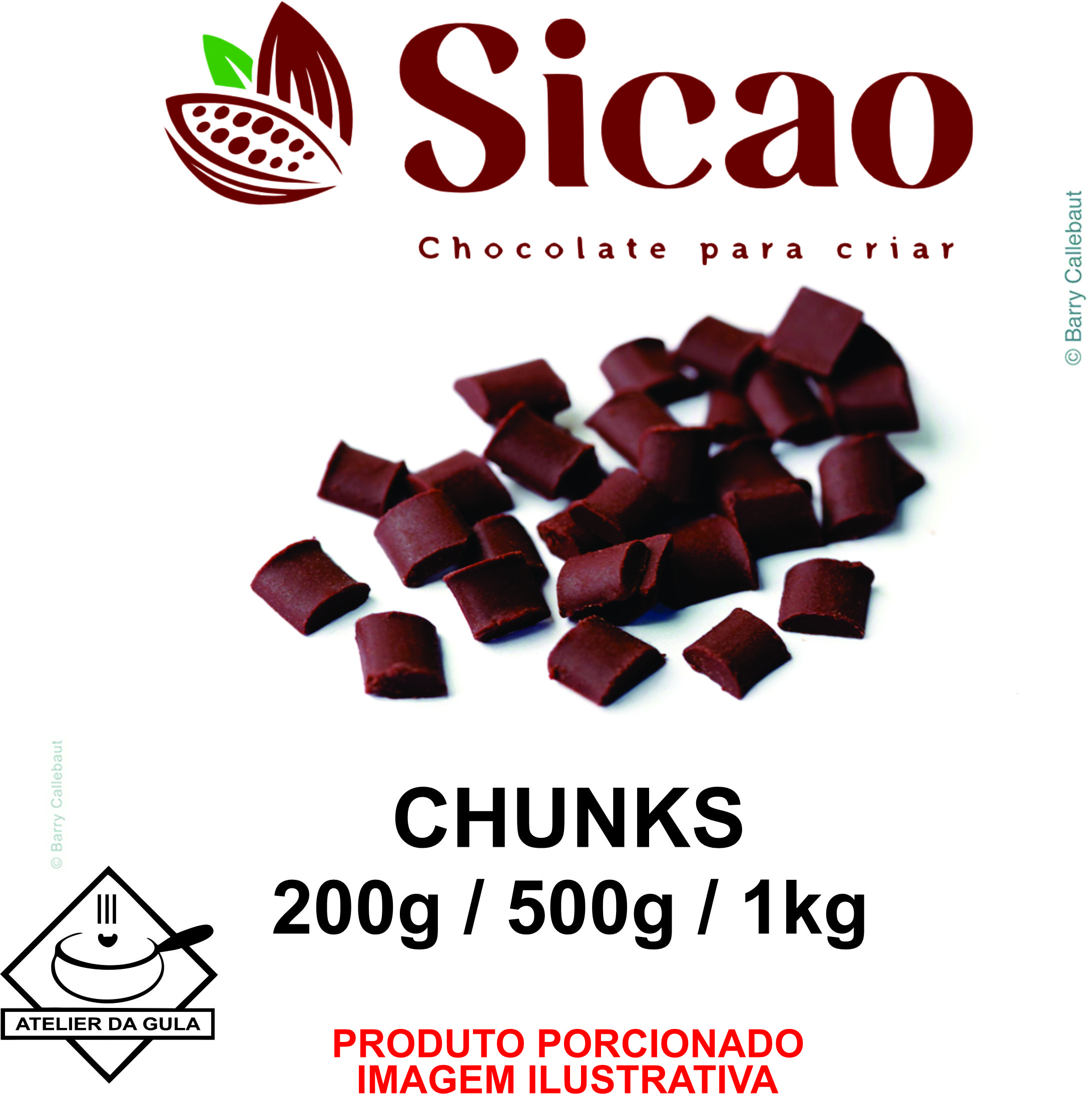 Forneável Cobertura Meio Amargo Chunks SICAO 500G PORCIONADO