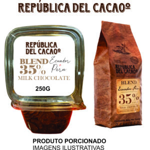 CHOCOLATE AO LEITE BLEND 35% 250G  – REPUBLICA DEL CACAO PORCIONADO – 19902020
