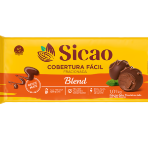 Cobertura barra chocolate ao leite com meio Amargo Blend FACIL SICAO 1,01KG REF. ILM-BL-0016106-B94