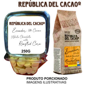 CHOCOLATE BRANCO C/ MILHO TORRADO 250G – PORCIONADO 19902022 – REPUBLICA DEL CACAO